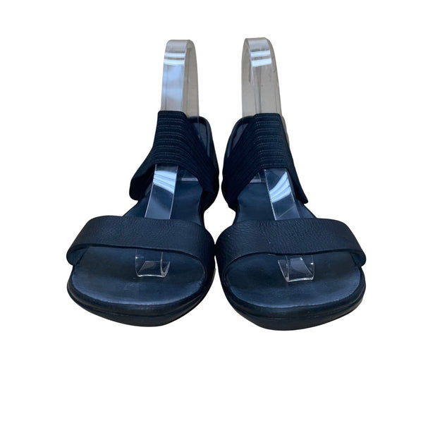 Camper Girls Black Leather Elastic Strap Sandals Size 38
