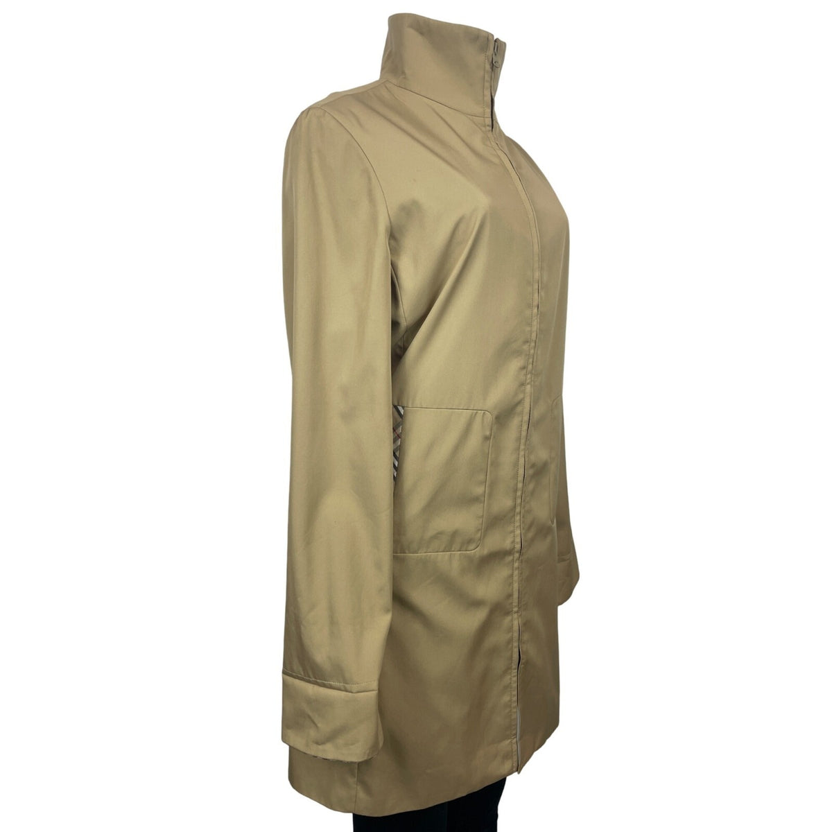 In Sakura Women’s Beige Zip Up Long Sleeve Coat Sz L