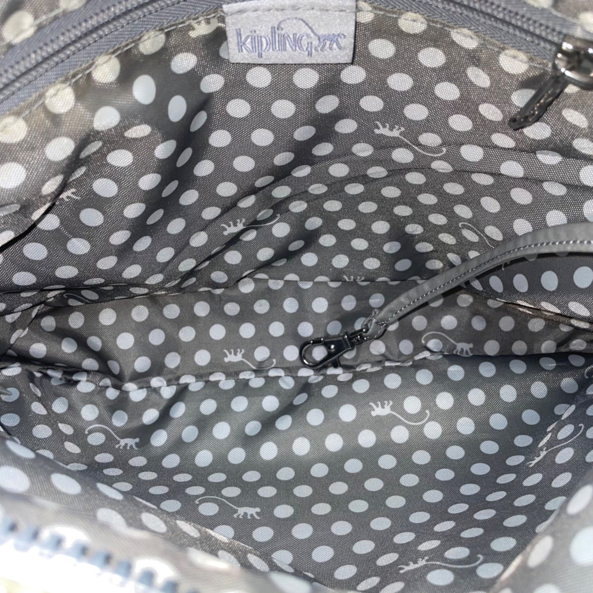 Kipling Women’s Silver Metallic Zippered Pockets Adjustable Strap Crossbody Bag