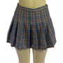 Plaid Pleated Mini Skirt With Button & Zipper Closure Size M - New