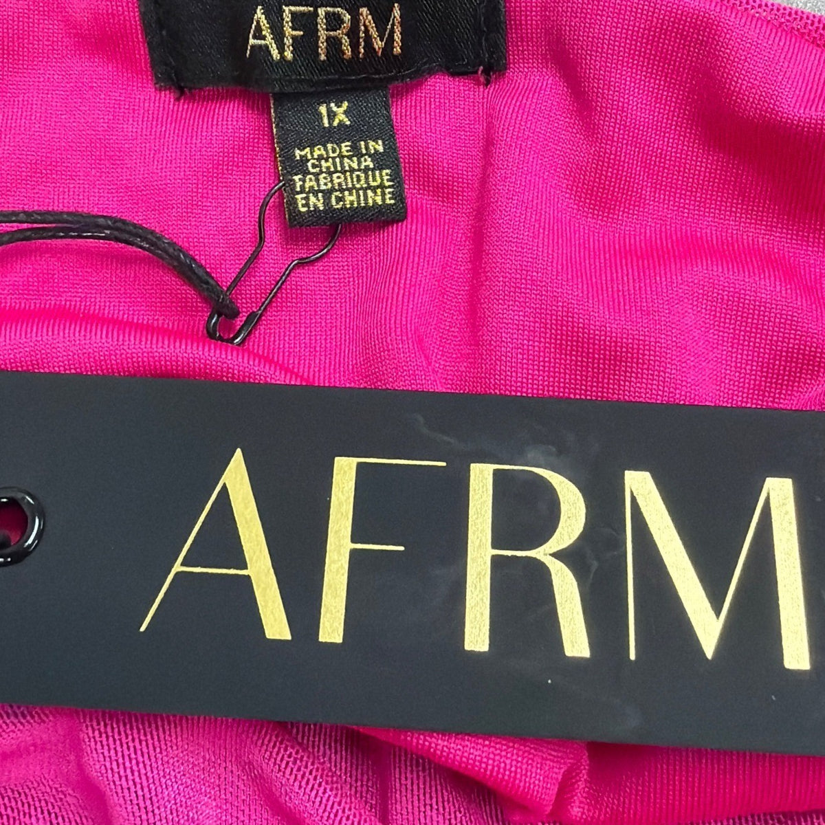 Afrm Women’s Pink Embellished Ruched Maxi Dress Spaghetti Straps Size 1X - New