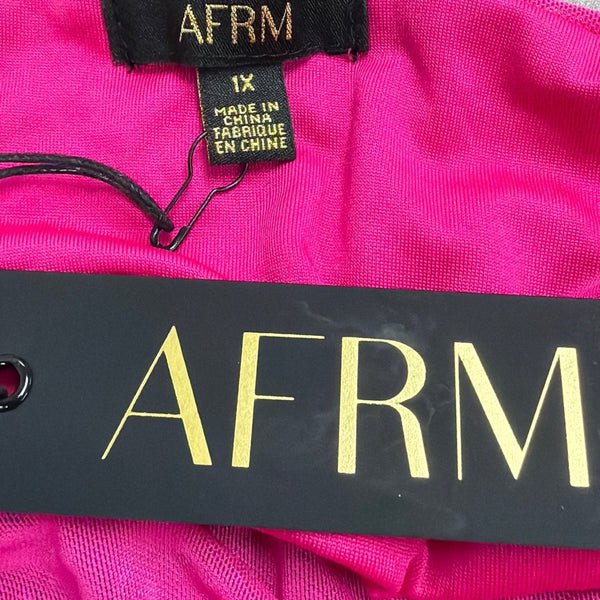 Afrm Women’s Pink Embellished Ruched Maxi Dress Spaghetti Straps Size 1X - New