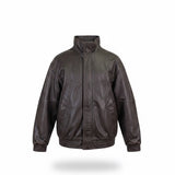 Bershka Mens Brown Faux Leather Bomber Jacket Lining Lightweight Size XL