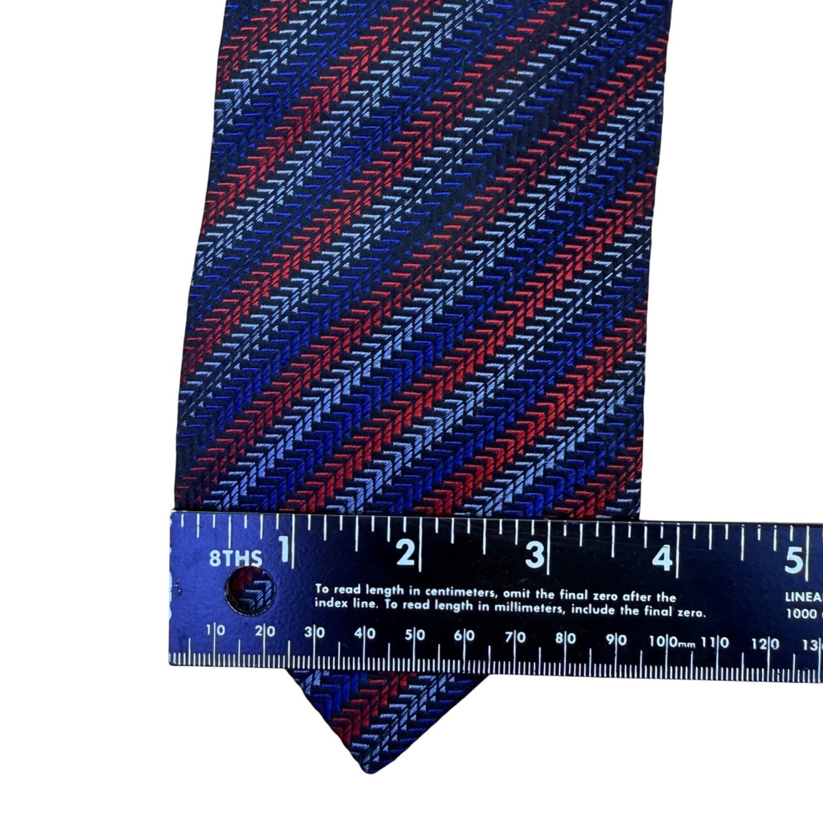 XMI Platinum Mens Red & Blue Silk Handmade Tie Imported From England