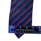 XMI Platinum Mens Red & Blue Silk Handmade Tie Imported From England