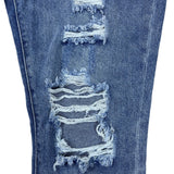 Simple Society Womens Straight Leg Distressed Denim Jeans Size 25 Premium Fabric
