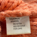 Elodie Womens Orange Cable Knit Sweater Button Detail Long Sleeve Sz S