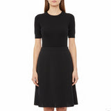 Exclusively Misook Womens Black Pleated Hem Skirt Elegant Size Small