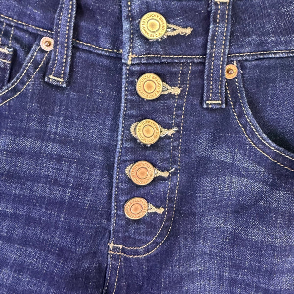 Lucky Brand Womens Blue Denim Skinny Jeans High Rise Button Fly Size 6
