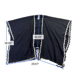 Chicos Womens Black/White Open Front Poncho Scalloped Edges Sz L/XL