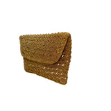 Handcrafted Woven Women’s Gold Metallic Beaded & Satin Lining Mini Clutch