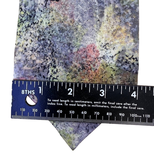 Robert Daskal Mens Multicolor 100% Silk Hand-Painted Tie Abstract Design