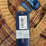 Vintage Polo Ralph Lauren Mens Plaid Knit Sweater With Elbow Patches Sz L - New