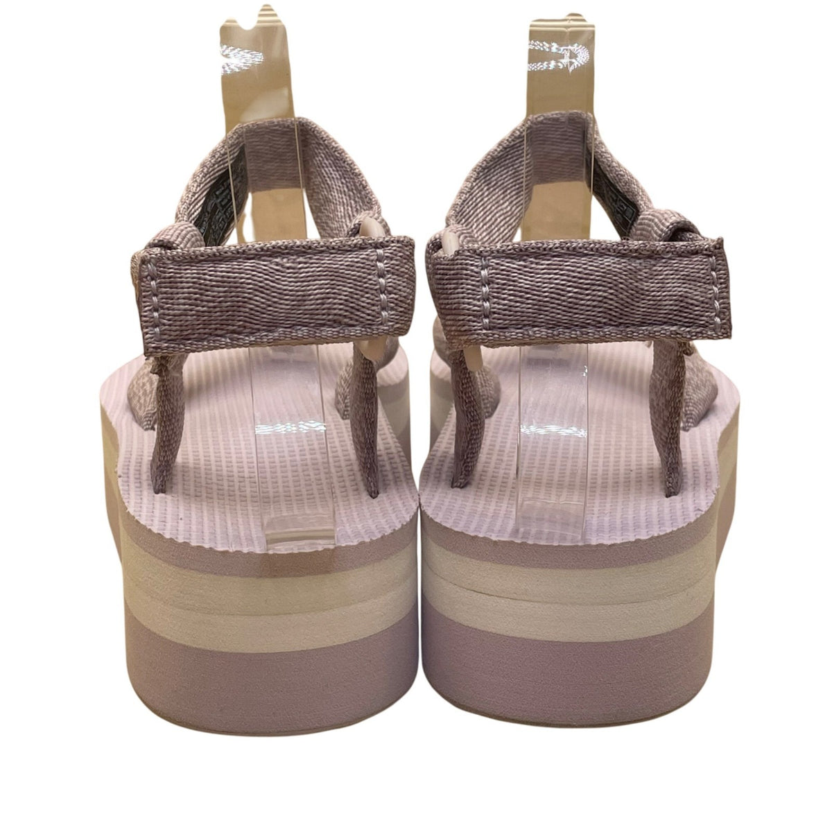 Teva Women’s Pink & White Adjustable Adhesive Straps Platform Sandals Size 6