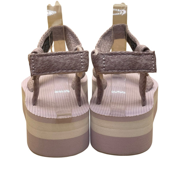 Teva Women’s Pink & White Adjustable Adhesive Straps Platform Sandals Size 6