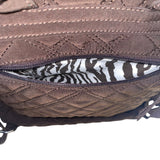 Vera Bradley Women’s Brown Quilted Fabric With Buckle Front Pocket Backpack