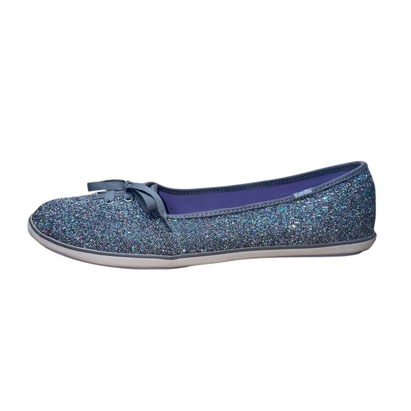 Keds Women’s Silver Glitter With Bow Ballet Flats Size 9.5