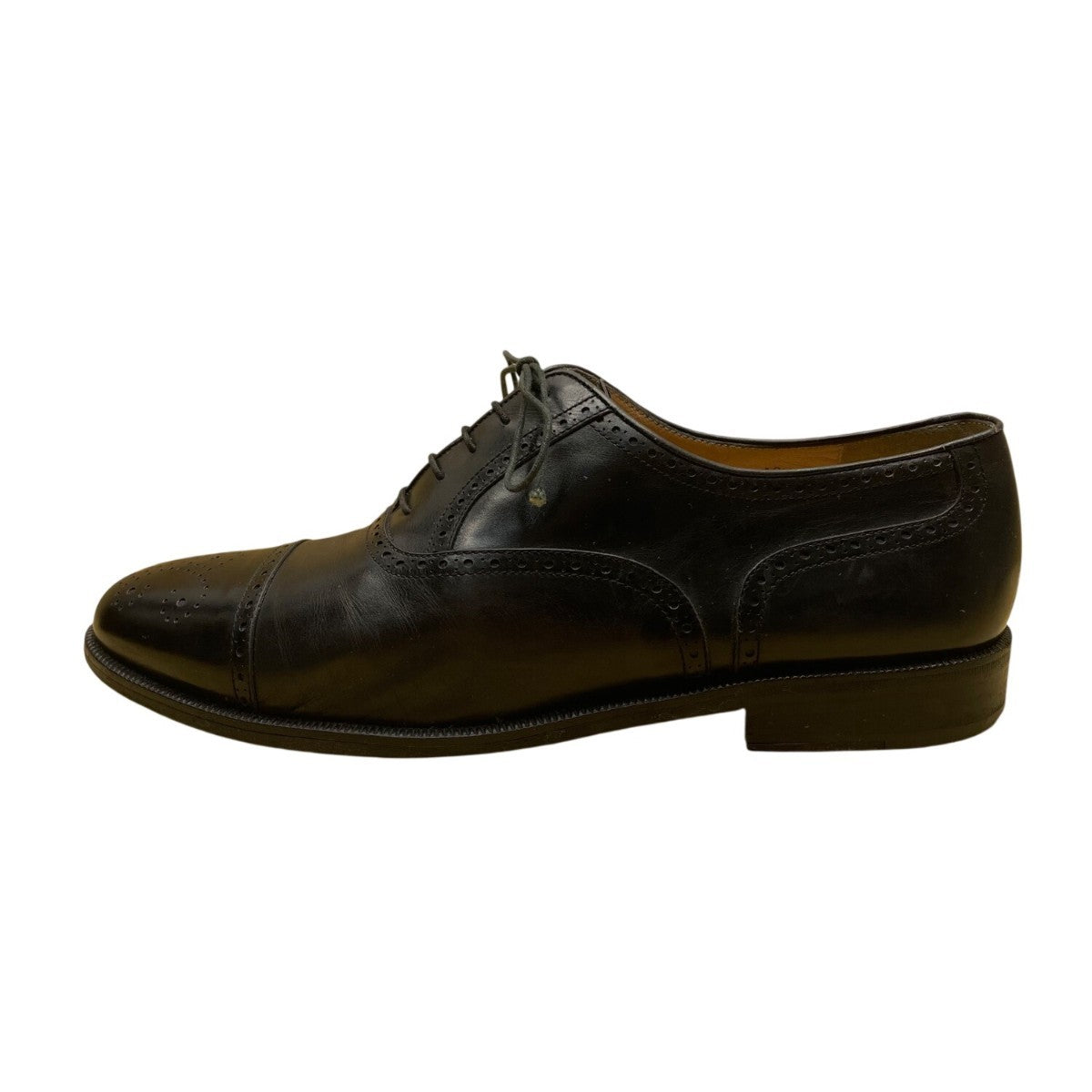 Salvatore Ferragamo Men’s Black Leather Brogue Oxford Dress Shoes Size 10.5