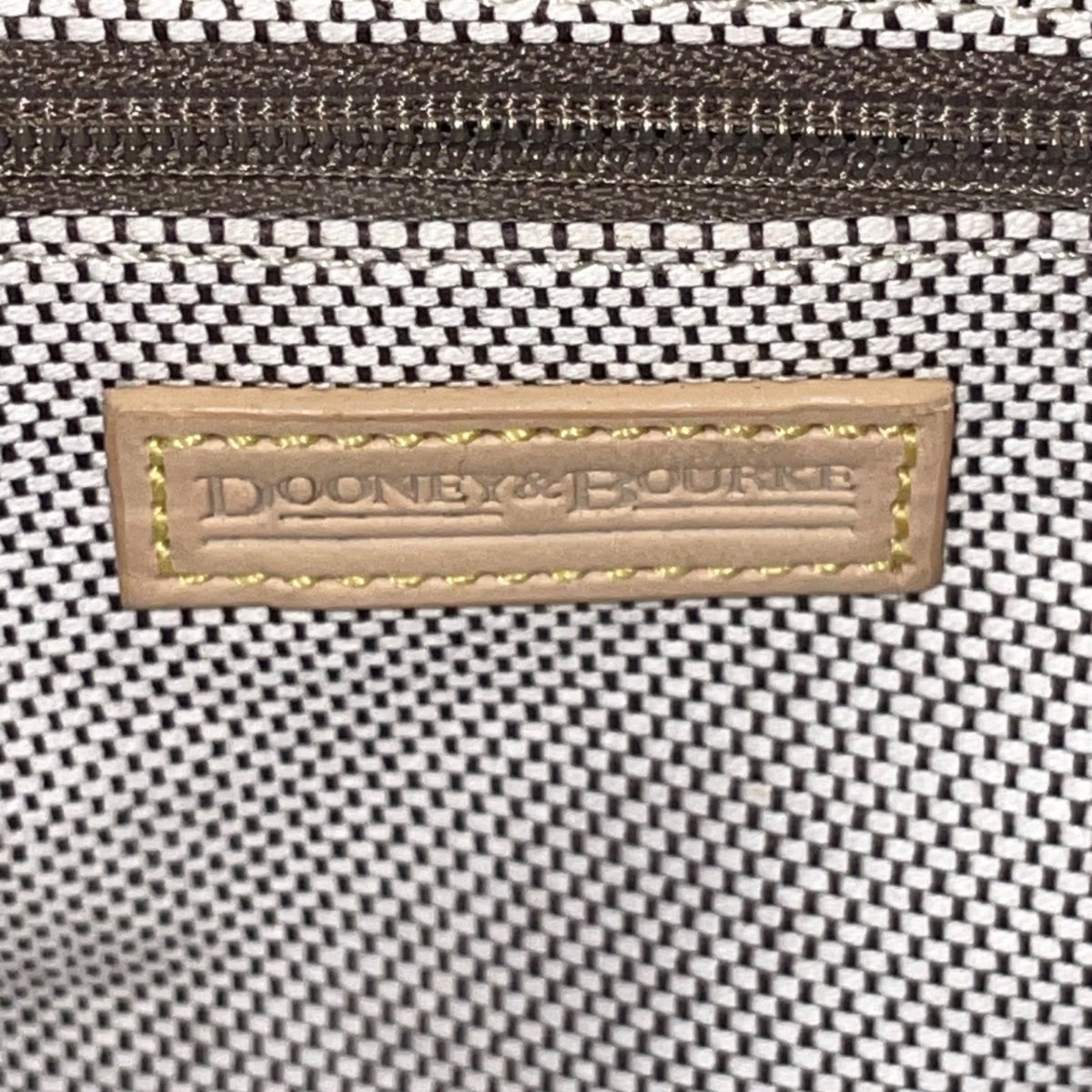 Dooney & Bourke Women’s Beige & Gray Monogram Leather Logo Pocket Tote Bag