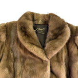 Mano Swartz Womens Brown Mink Fur Jacket Tie Waist Coat