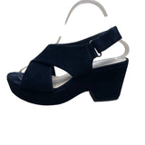 Clarks Women’s Black Suede Open-Toe Slingback Platform Sandals Size 7.5US