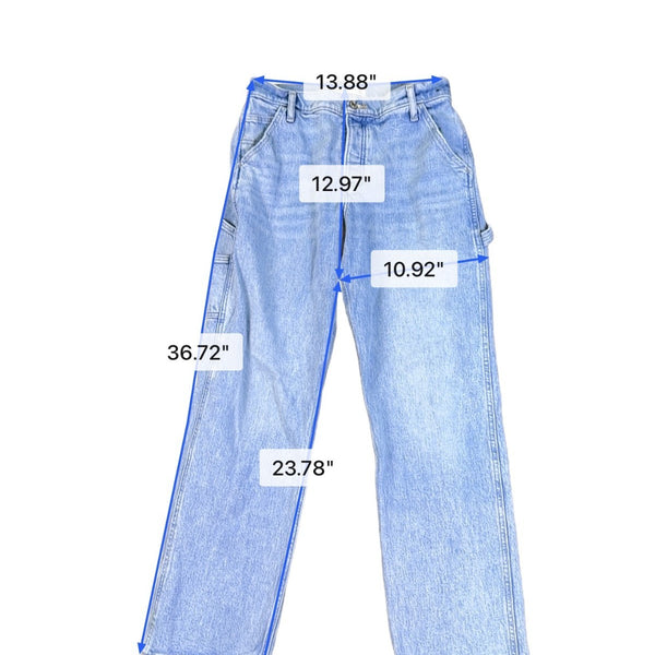 Abercrombie & Fitch Womens Light Wash Denim Carpenter Jeans Curve Love Sz 29