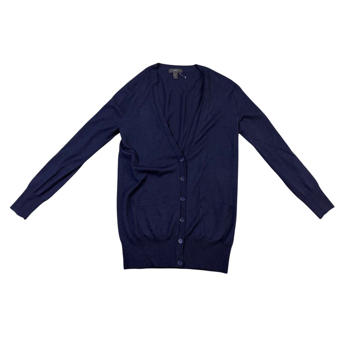 J. Crew Womens Navy Cardigan Sweater Button Up Lightweight Pocketed Size S