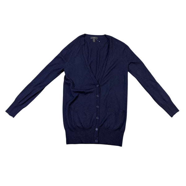 J. Crew Womens Navy Cardigan Sweater Button Up Lightweight Pocketed Size S
