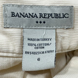 Banana Republic Womens Cream High-Waisted Slim Fit Pants With Hook Sz 6