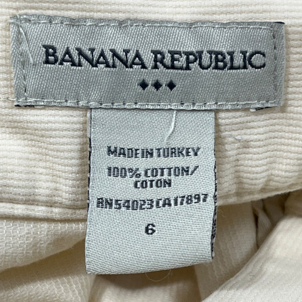 Banana Republic Womens Cream High-Waisted Slim Fit Pants With Hook Sz 6