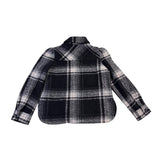 Gap Womens Plaid Shirt Jacket Black & White Button-Up Petite Recycled Sz XS