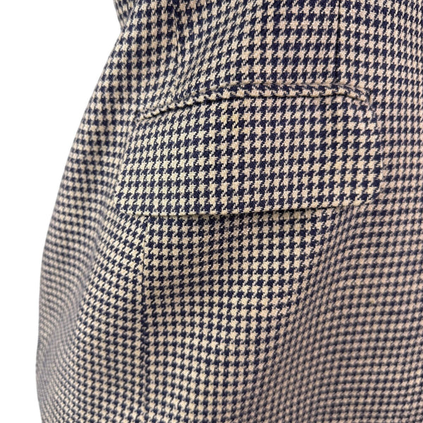 Lauren Ralph Lauren Womens Navy & Beige Houndstooth Linen Blazer Jacket Size 6P