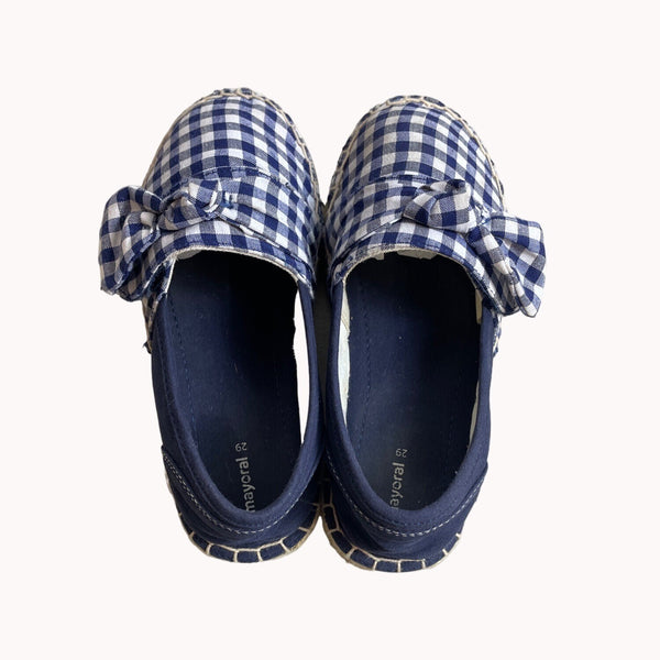 Mayoral Youth Girl's Marine Blue Vichy Alpargata Sz 11