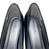 Marbella Women’s Black Chain Accent Pointed Capped Toe Chandler Heels Size 9W