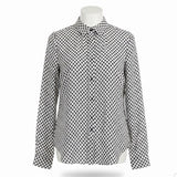 Ann Taylor Loft Womens White & Black Blouse Long Sleeve Floral Print Size XS