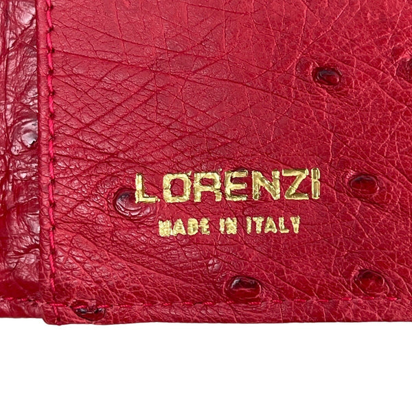 Lorenzi Women’s Cherry Red Leather Evening Bag with Gold Details Sz S