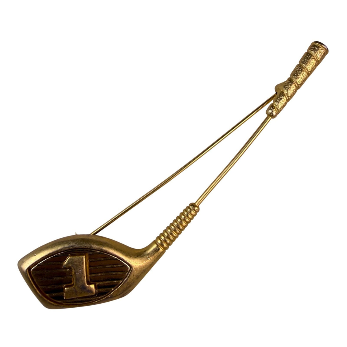 Vintage Fore Gold Tone Novelty Golf Club Shaped Lapel Pin Collectible Accessory