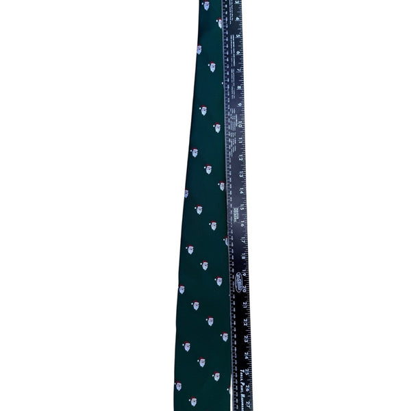 Cape Cod Mens Green Polyester/Silk Santa Claus Pattern Christmas Necktie