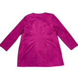 Chicos Womens Magenta Faux Suede Topper Open Long Sleeve Jacket Size 2