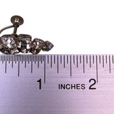 Vintage Womens Silver Tone Rhinestone Cluster Screw-Back Earrings Classic