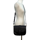 Sole Society Black Faux Leather Adjustable Strap & Snap Closure Crossbody Bag