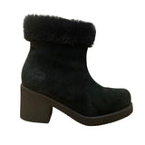 Totes Women’s Black Faux Fur Trimmed Leather Citi Night Ankle Boots Size 8M