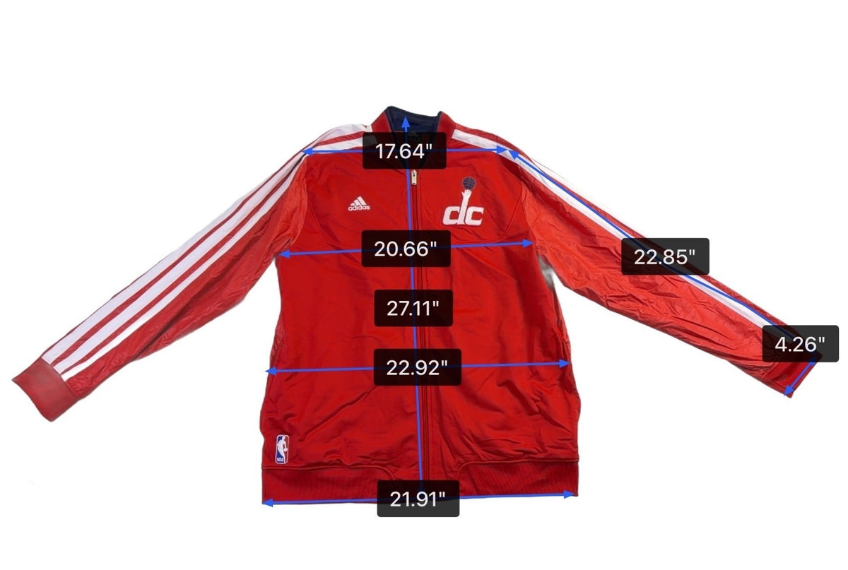 Adidas Mens Red Washington Wizards Track Jacket Full-Zip Casual Wear Size XL