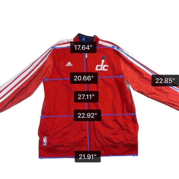 Adidas Mens Red Washington Wizards Track Jacket Full-Zip Casual Wear Size XL