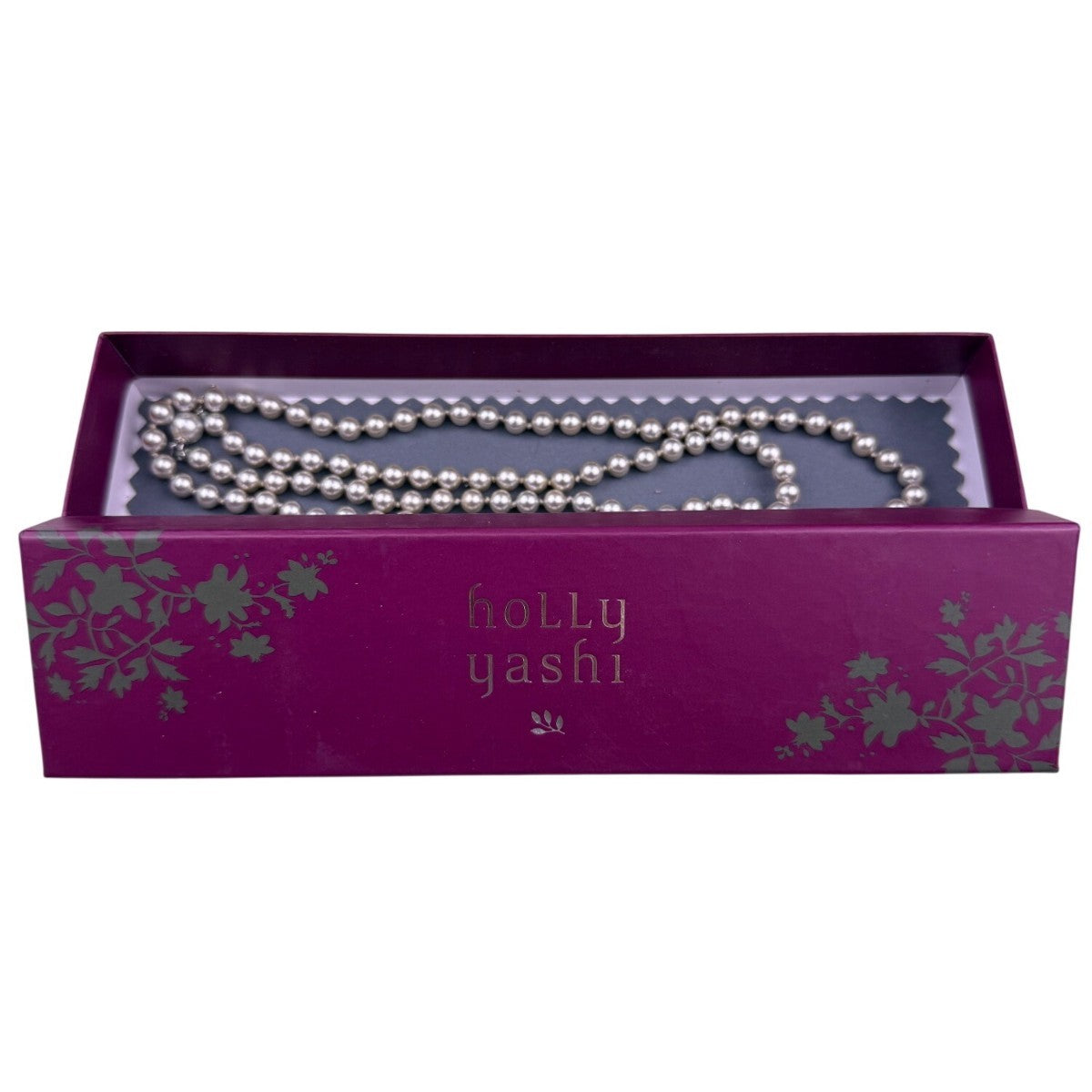 Holly Yashi Womens Silver Tone Faux Pearl Necklace Lustrous Elegant Strand