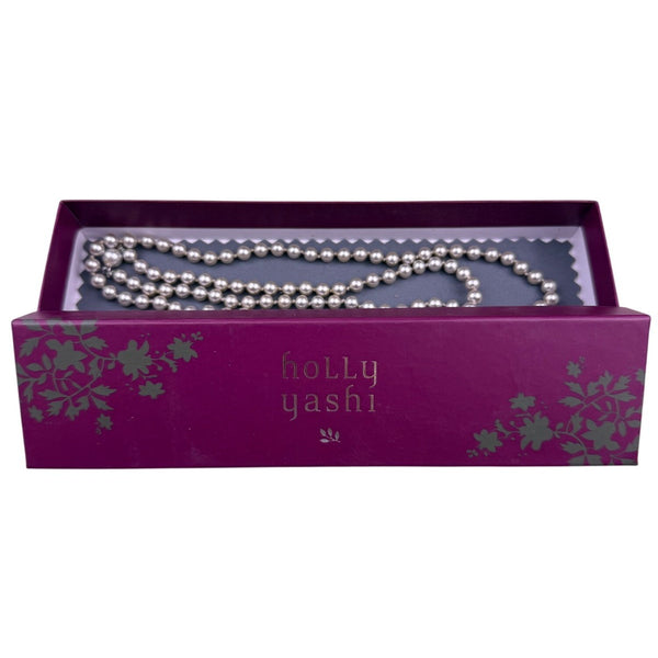 Holly Yashi Womens Silver Tone Faux Pearl Necklace Lustrous Elegant Strand