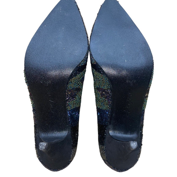 Impo Womens Black Iris Beaded Lining Monet High Heel Pumps Size 9B