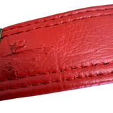 Vintage Red & Black Belt With Gold Buckle 37 in Long Adjustable Buckle