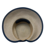 Eric Javits Womens Natural & Black Squishee Straw Sun Hat Adjustable Band OS