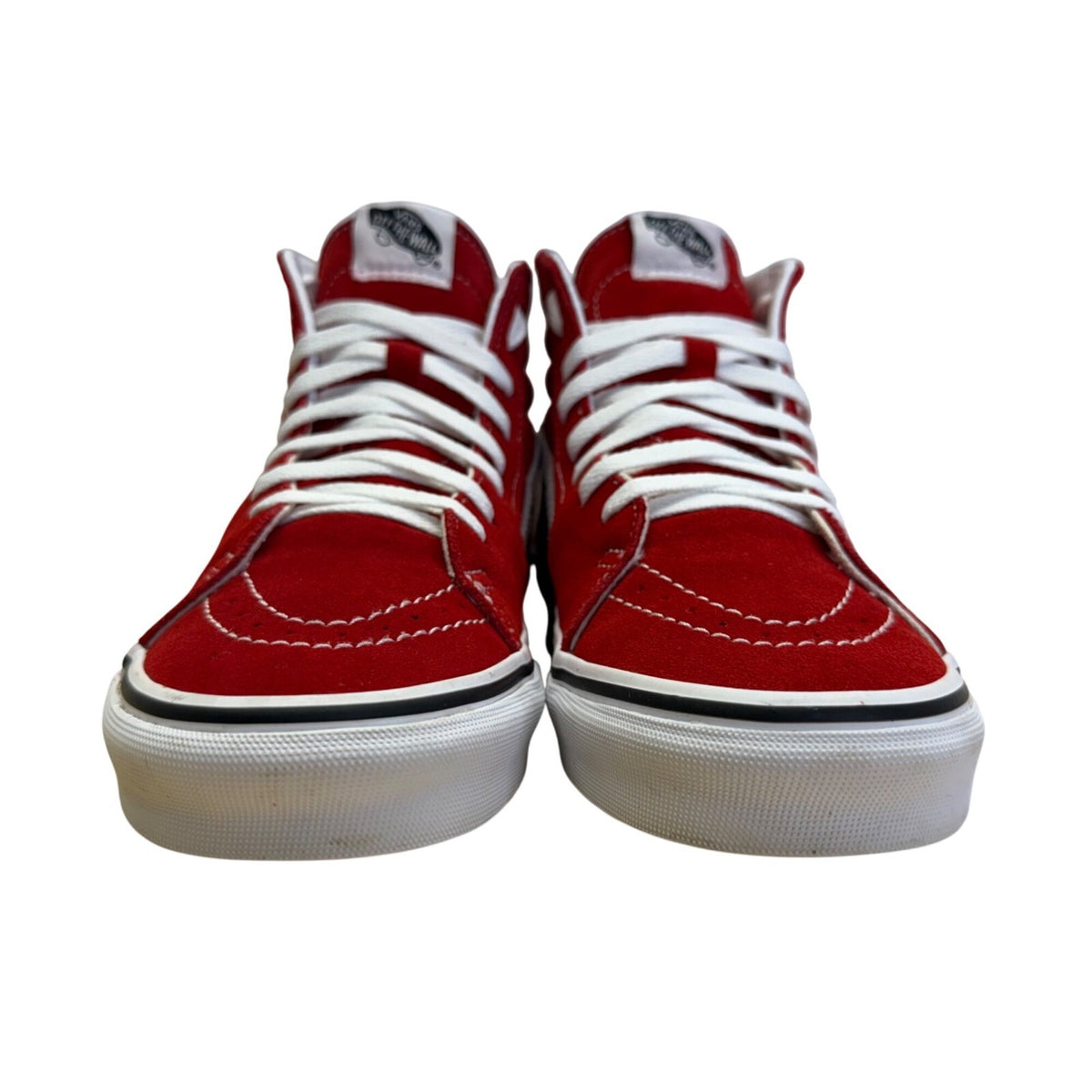 Vans Red Suede & Canvas High-Top Padded Collar Sk8-Hi Sneakers Size W9/M7.5